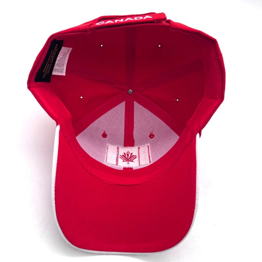 Canada Flag Embroidered Baseball Cap Hat Red White New Country Leather Brand - Picture 14 of 16